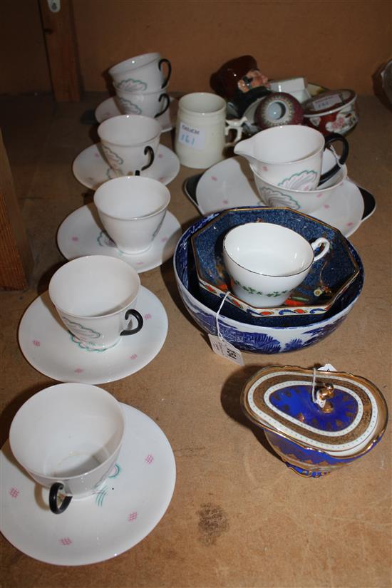 Shelley Symphony part tea service, Arcadian Blue Lagoon bowl, studio pottery plate, sundry ceramics etc